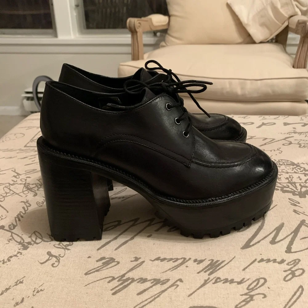 Free People Leather Platform Shoes - Picture 3 of 9